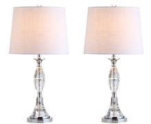 Load image into Gallery viewer, Novelty Table Lamps With Drum Shades (Set of 2) - Clear / Silver / White
