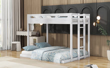 Load image into Gallery viewer, Twin over Full Bunk Bed with Built-in Ladder,White
