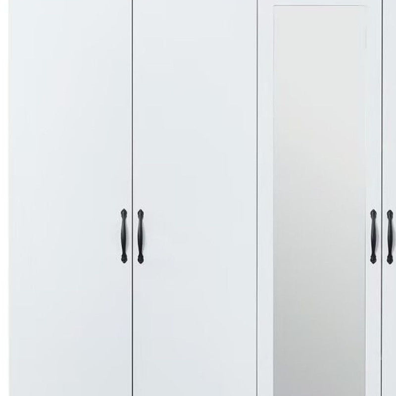 74" Mirro Four Door Four Drawer Combo Dresser - White