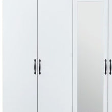 Load image into Gallery viewer, 74" Mirro Four Door Four Drawer Combo Dresser - White
