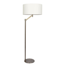 Load image into Gallery viewer, Serene - Floor Lamp With Rotary Switch Base Linen Shade - Brushed Nickel / White
