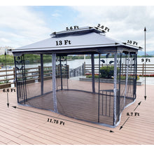 Load image into Gallery viewer, Patio Gazebo Tent With Ventilated Double Roof And Mosquito Net For Backyard Or Garden
