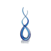 Load image into Gallery viewer, Murano Modern Abstract Tabletop Sculpture (376066) - Clear / Blue
