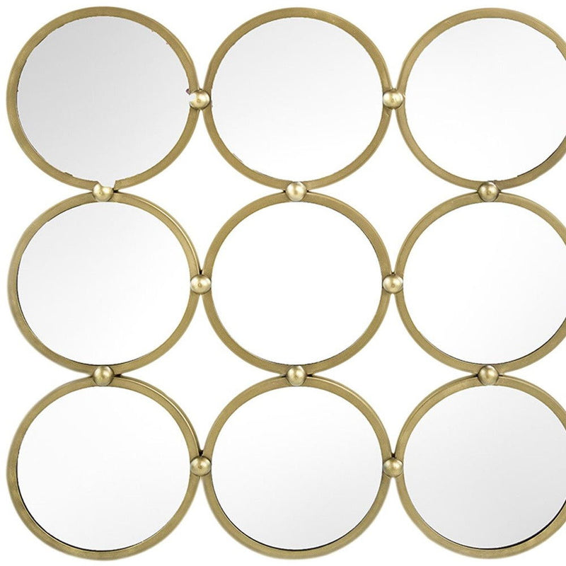 27" Square Iron Framed Accent Mirror - Gold
