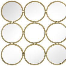 Load image into Gallery viewer, 27" Square Iron Framed Accent Mirror - Gold
