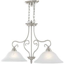 Load image into Gallery viewer, 21" Two Light Dimmable Chandelier With Shades - Nickel
