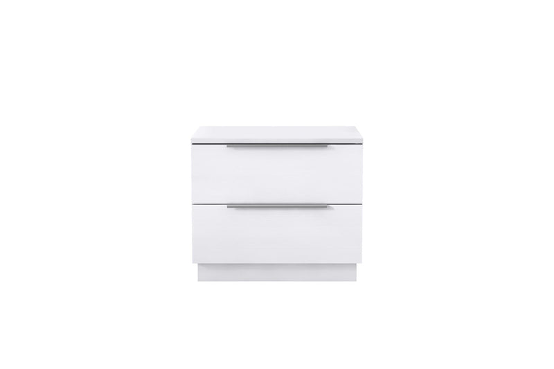 Wood Two Drawer Nightstand (719561) - White