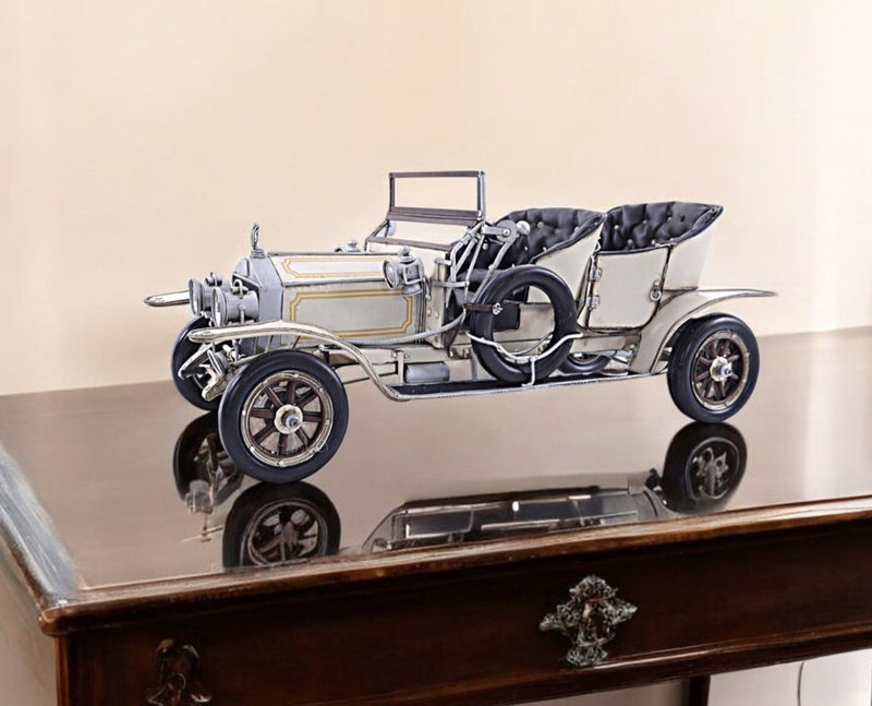 Hand Painted Model Car Tabletop Sculpture (401129) - Silver