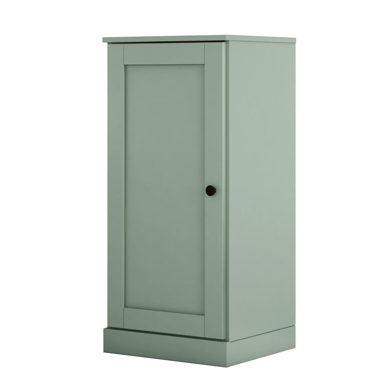 Solid Wood Adjustable Three Tier Library Bookcase With One Door (751326) - Sage