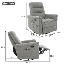 Load image into Gallery viewer, Manual Recliner Chair With 8 Point Massage And Swivel Function
