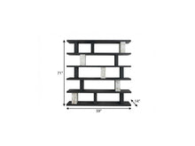 Load image into Gallery viewer, Faux Marble Five Tier Geometric Bookcase - Black / White
