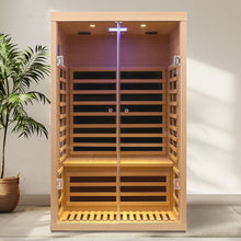 Load image into Gallery viewer, Low EMF, Wide Space Hemlock Double Doors Great Glass Luxury Indoor Far Infrared Sauna Room

