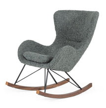Load image into Gallery viewer, 30" Faux Fur Metal And Solid Wood Rocking Chair - Gray And Brown
