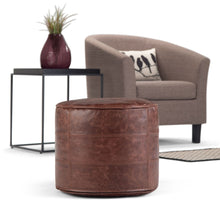 Load image into Gallery viewer, Connor - Handcrafted Round Pouf
