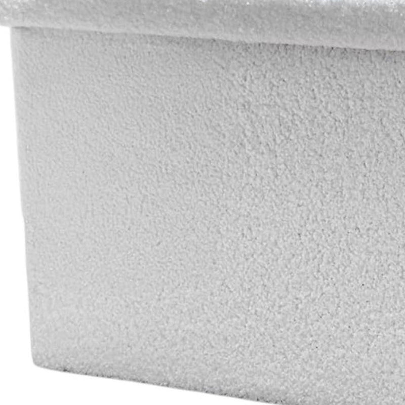 30" Boucle Storage Ottoman - White