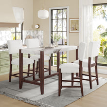 Load image into Gallery viewer, 5 Piece Counter Height Dining Set With 4 Upholstered Chairs
