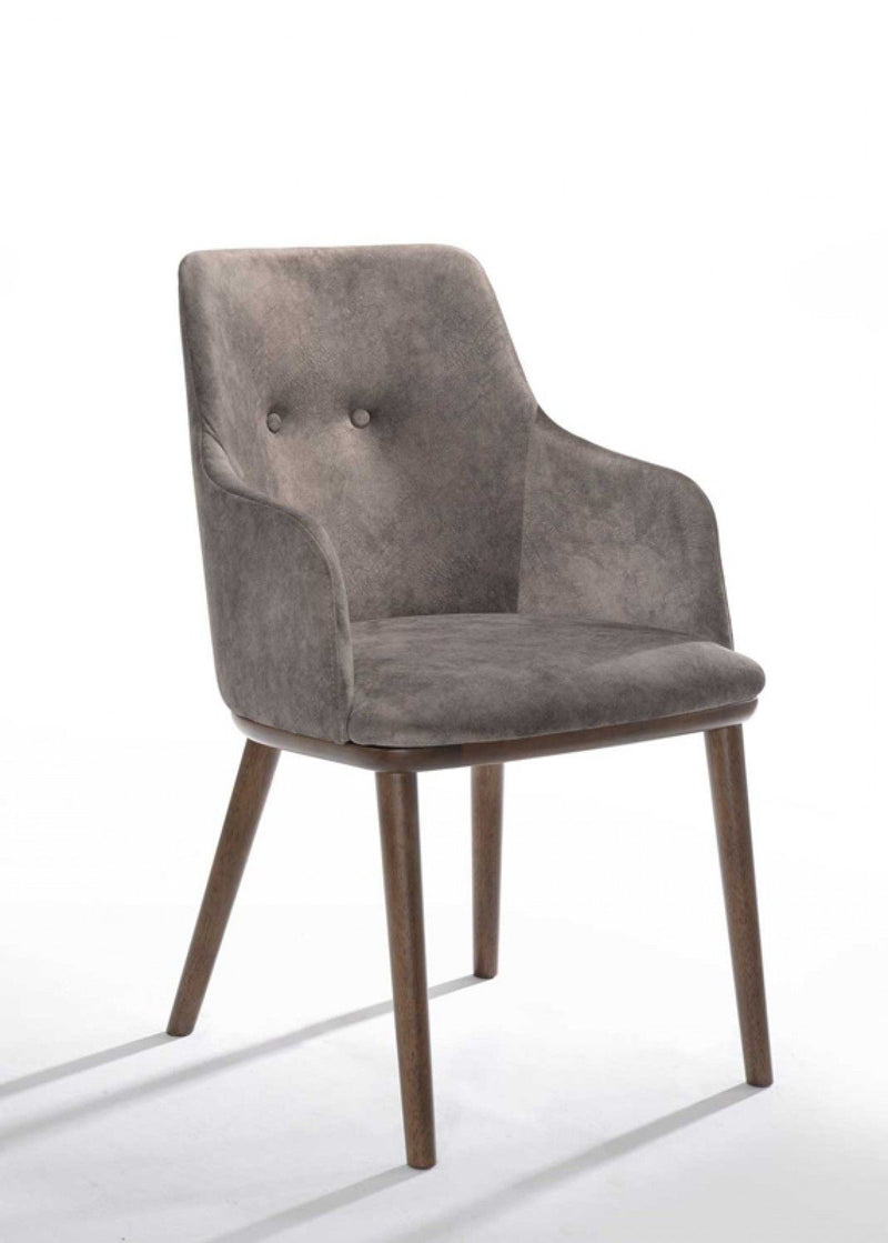 Modern Dining Chairs (Set of 2) - Gray / Walnut