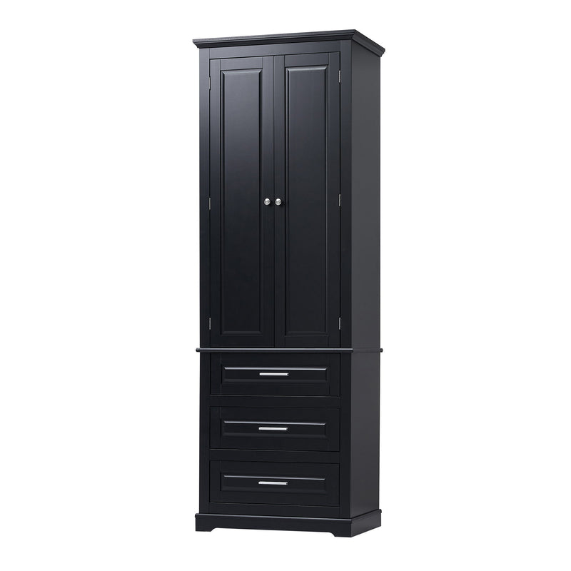 Tall Storage Cabinet With 3 Drawers For Bathroom