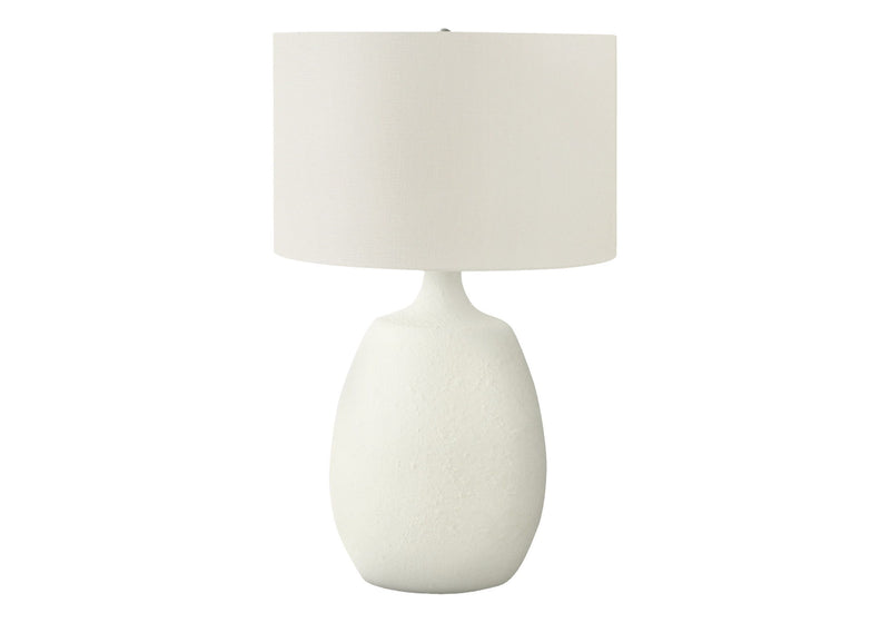 Gourd Table Lamp With Drum Shade - Cream