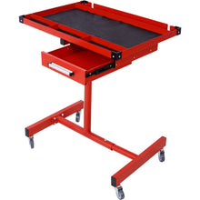 Load image into Gallery viewer, Adjustable Tear Down Work Table With Drawer For Garages, Repair Shops, And Diy, Portable, (4) 2.5" Swivel Casters, 220 Pound Capacity, Rubber Corners, Heavy Duty Steel
