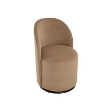 Load image into Gallery viewer, Velvet Curved Back Swivel Dining Arm Chair - Brown / Black
