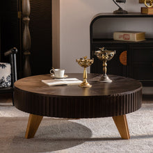 Load image into Gallery viewer, Round Retro Coffee With Solid Wood Legs
