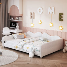 Load image into Gallery viewer, Upholstered Daybed, Sherpa Fabric Sofabed With Cloud-Shaped Backrest
