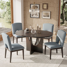 Load image into Gallery viewer, Topmax - 5 Piece Modern Extendable Round Dining Table Set With Removable Leaf For Small Places
