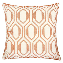 Load image into Gallery viewer, Geometric Embroidered Throw Pillow - Rust

