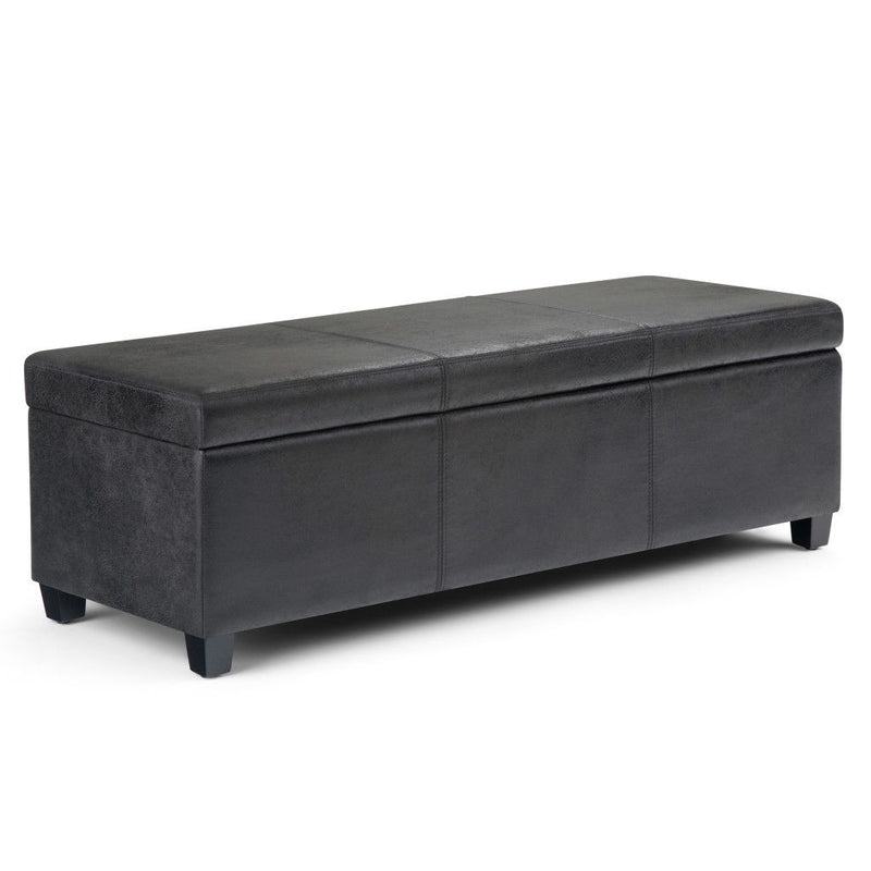48" Storage Ottoman - Dark Brown / Black