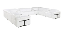 Load image into Gallery viewer, Italian Leather Modular U Shaped Twelve Piece Corner Sectional With Console - White
