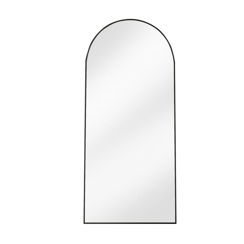Aluminum Arch Wall Mounted Leaning And Freestanding Framed Full Length Mirror - Black