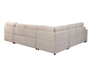 149" Oversized Sectional Modern Large Upholstered U-Shape Sectional Sofa, Extra Wide Chaise Lounge Couch for Home, Bedroom, Apartment, Dorm, Office, Beige