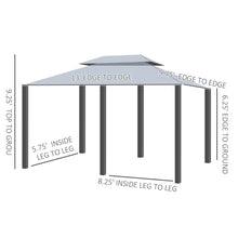 Load image into Gallery viewer, Outsunny - Patio Gazebo, Outdoor Gazebo Canopy Shelter With Curtains, Vented Roof, Steel Frame For Garden, Lawn, Backyard And Deck, - Sage Gray
