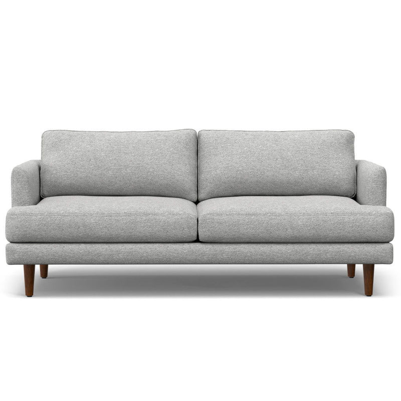 76" Sofa With Brown Legs - Gray
