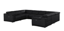 Load image into Gallery viewer, Leather Modular U Shaped Eight Piece Corner Sectional - Black
