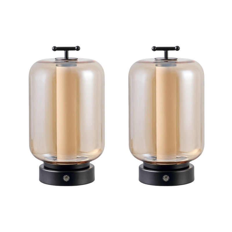 Lantern USB Table Lamps (Set of 2) - Black