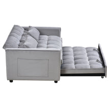 Load image into Gallery viewer, Sleeper Loveseat With Toss Pillows - Light Gray / Black
