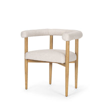 Load image into Gallery viewer, Upholstered Cushion Solid Wood Open Back Dining Arm Chair - Brown
