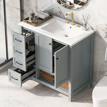 Load image into Gallery viewer, Bathroom Vanity With Sink Top, Bathroom Vanity Cabinet With 2 Doors And 2 Drawers, Open Shelf
