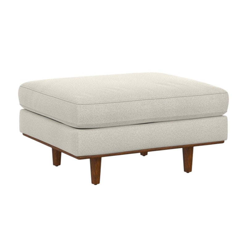 Fabric Cocktail Ottoman - Cream / Brown