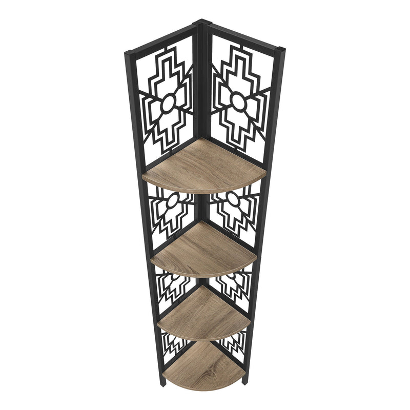 Four Tier Corner Bookcase (376534) - Taupe
