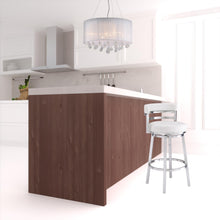 Load image into Gallery viewer, 35" Faux Leather Swivel Low Back Counter Height Bar Chair - White
