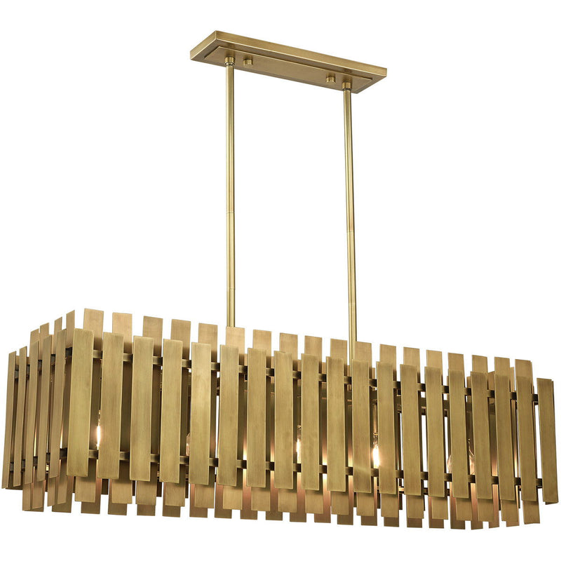 19'' Five-Light Dimmable Chandelier With Shades - Brass