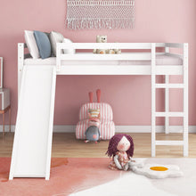 Load image into Gallery viewer, Full Loft Bed With Slide, Multifunctional Design - White
