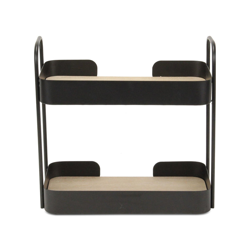 Two Tier Etagere Bookcase - Brown