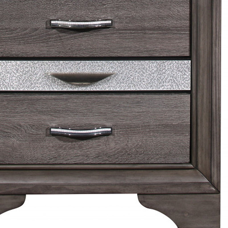 27" Two Drawer Nightstand - Gray