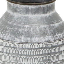 Load image into Gallery viewer, Galvanized Geometric Patterned Jug Vase (635605) - Gray
