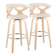 Load image into Gallery viewer, Gardenia - Contemporary Fixed Height Barstool With Swivel With Round Footrest (Set of 2)
