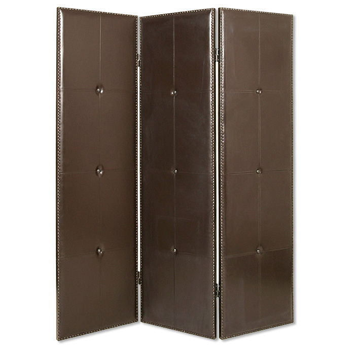 60" x 72" Faux Leather Screen - Brown